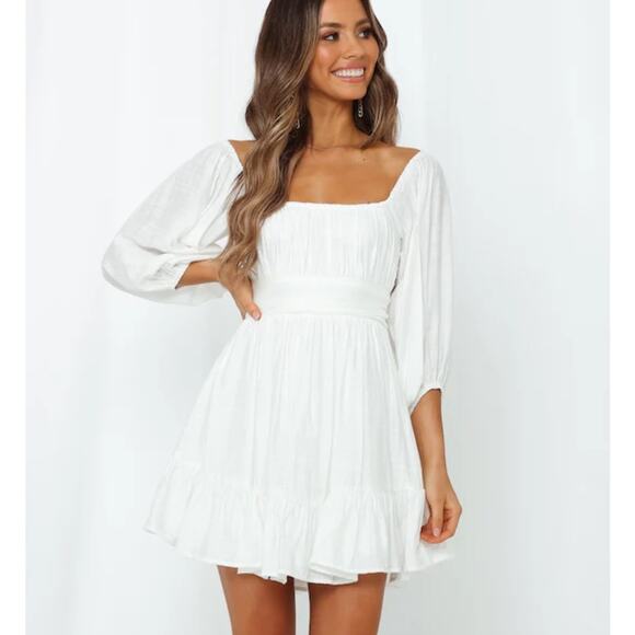 NwT Hello Molly This Is Espionage Dress White Mini Dress Sz L Bride Bachelorette - Picture 1 of 9